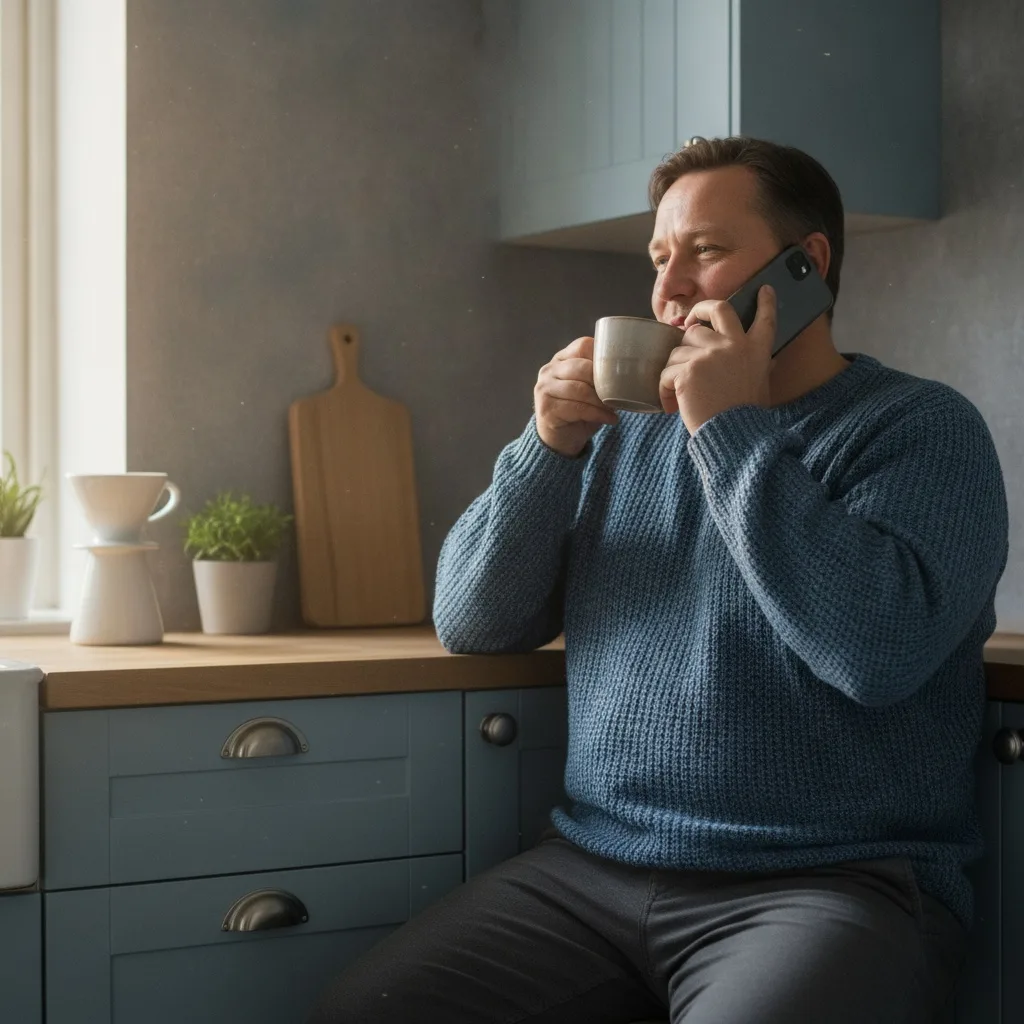 persona che mantiene con calma la propria rete professionale al telefono
